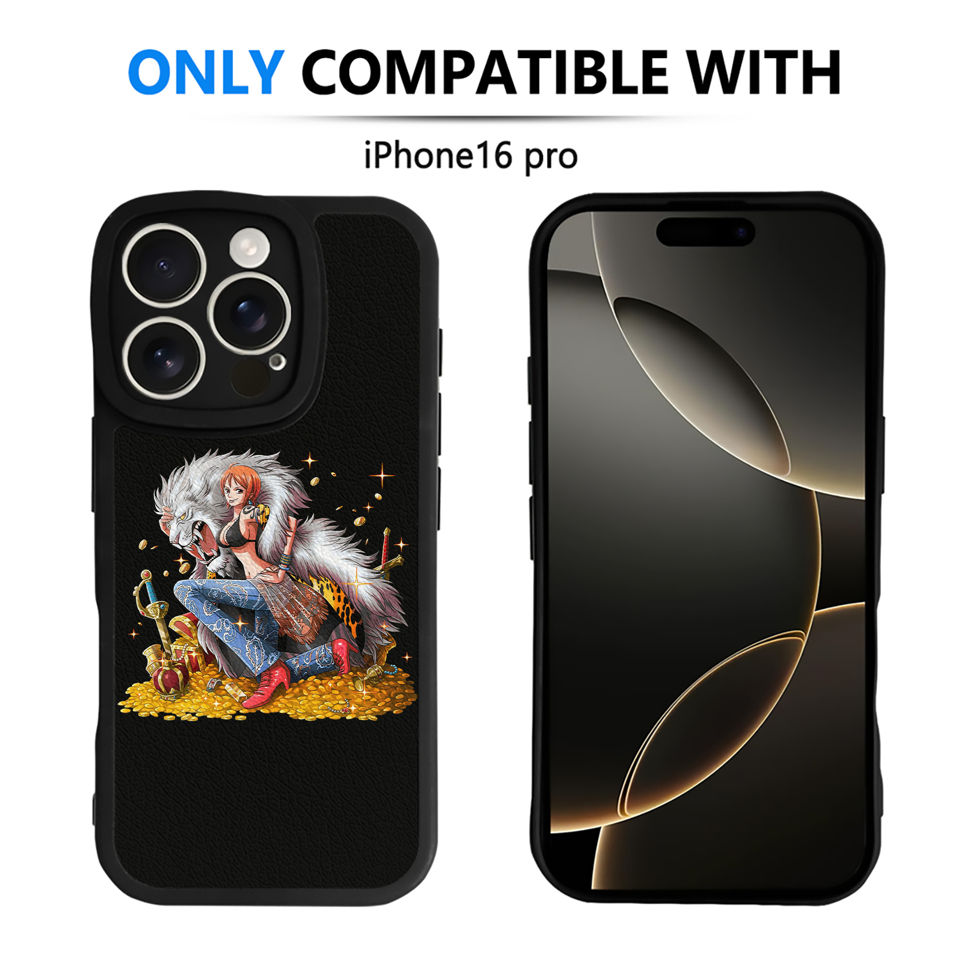（画像用） ワンピース ナミ ONE PIECE Nami 【iPhone 16シリーズ対応】シリコンスマホケース（レザー調） 材質：シリコン